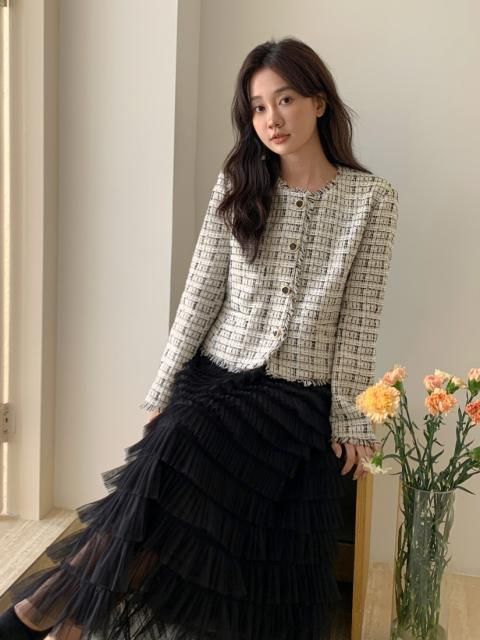 TULLE GIRLY FRILL LONG SKIRT