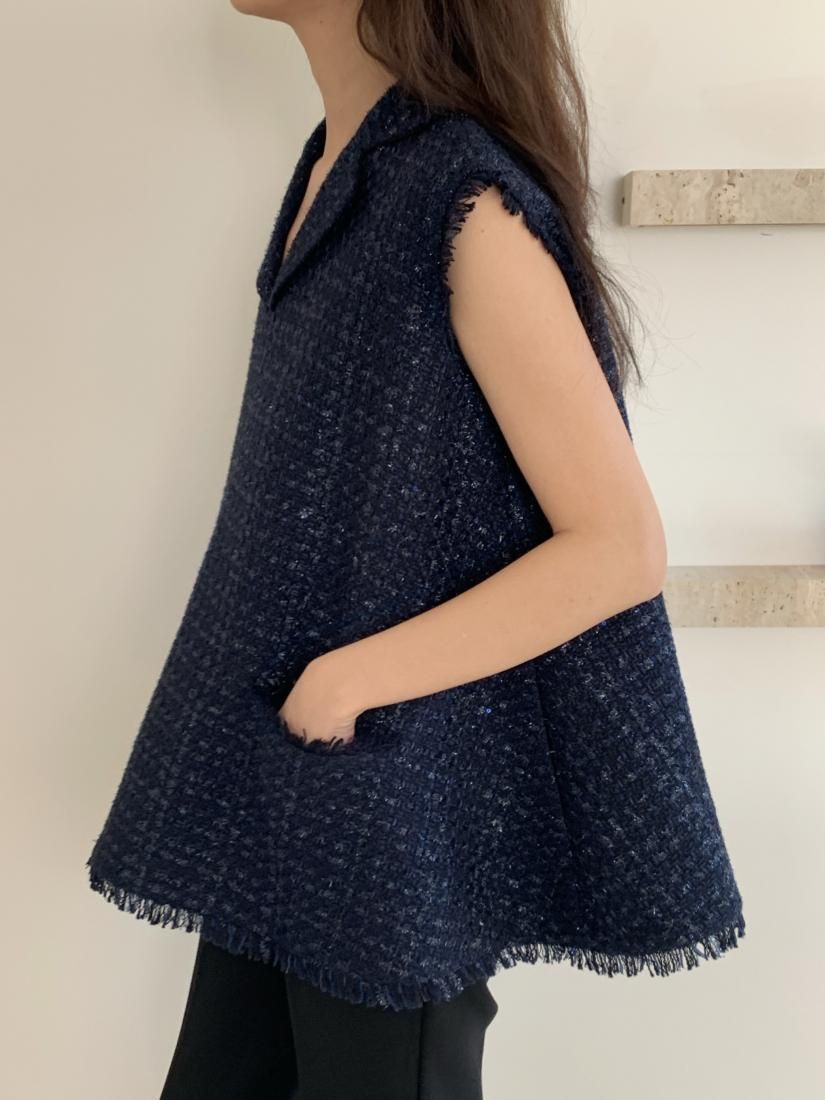 TWEED A LINE COLLAR TOPS - BIRTHDAY BASH