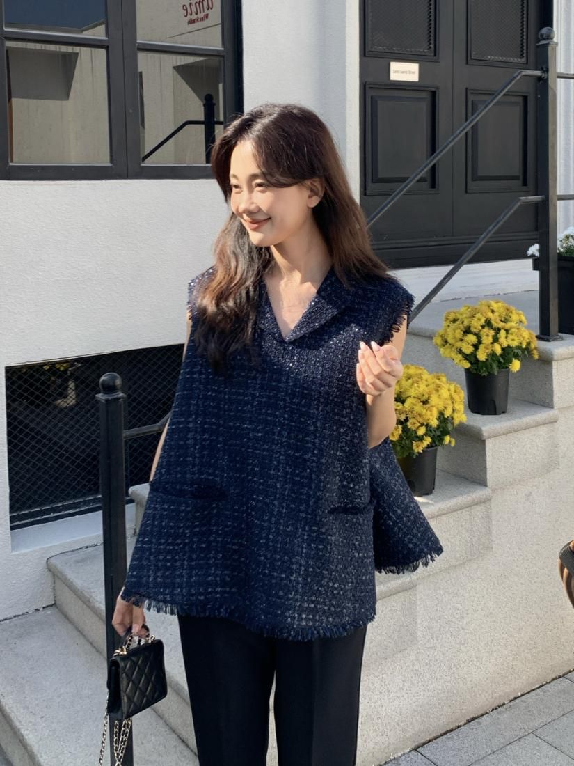 人気海外ブランドアイテム｜ファッション通販 NAVY TOPS COLLAR LINE A TWEED - BASH BIRTHDAY ワンピース