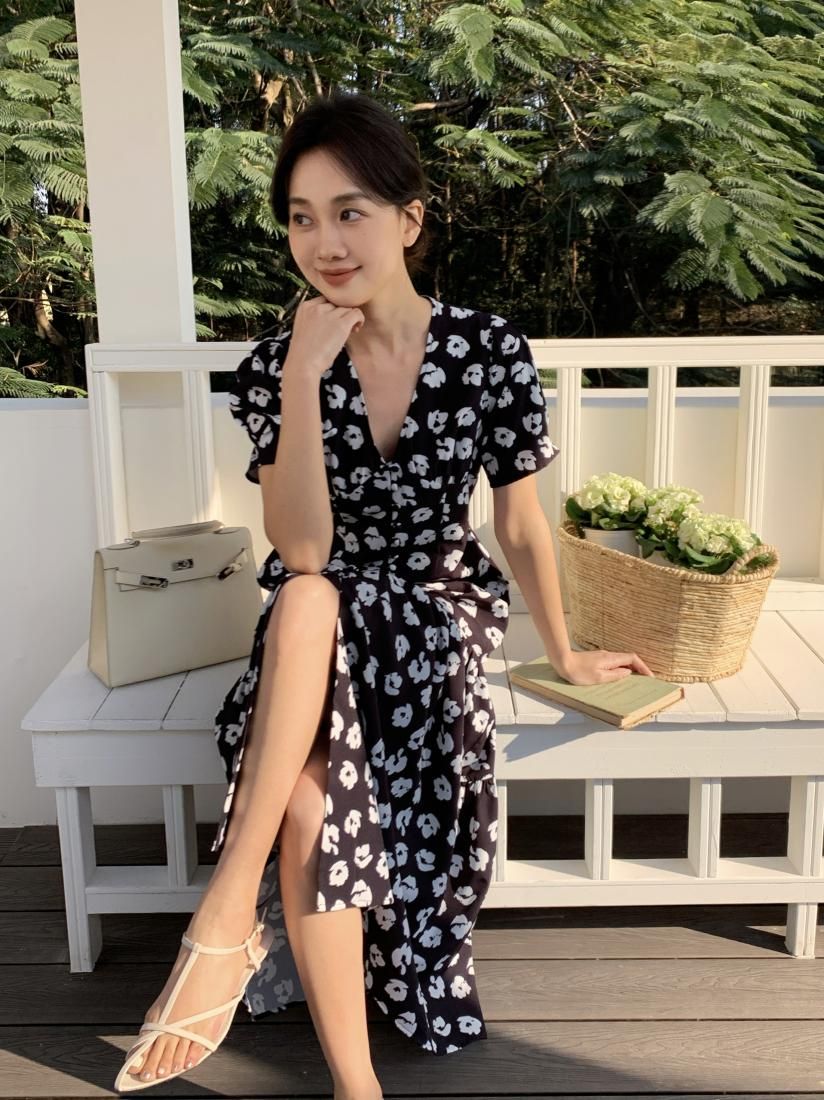 美品 バースデーバッシュ フレアスカート ロングスカート 花柄 レオパード FLOWER LEOPARD FLARE SKIRT - BIRTHDAY BASH