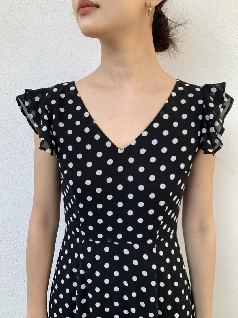 DOT SHEER FRILL SLEEVE DRESS - BIRTHDAY BASH