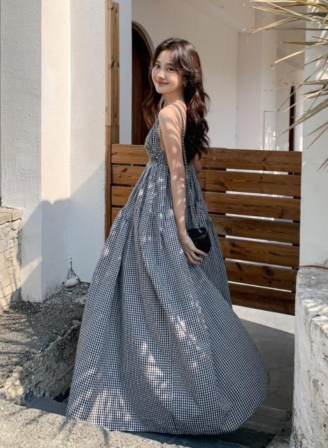 GINGHAM CAMISOLE DRESS