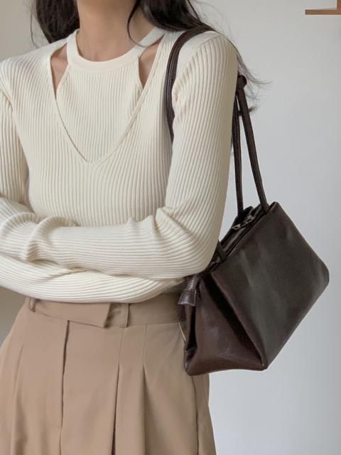 KR LAYERED LIB KNIT TOPS
