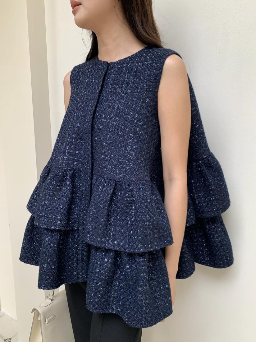 3WAY TWEED TRIPLE FRILL TOPS - BIRTHDAY BASH
