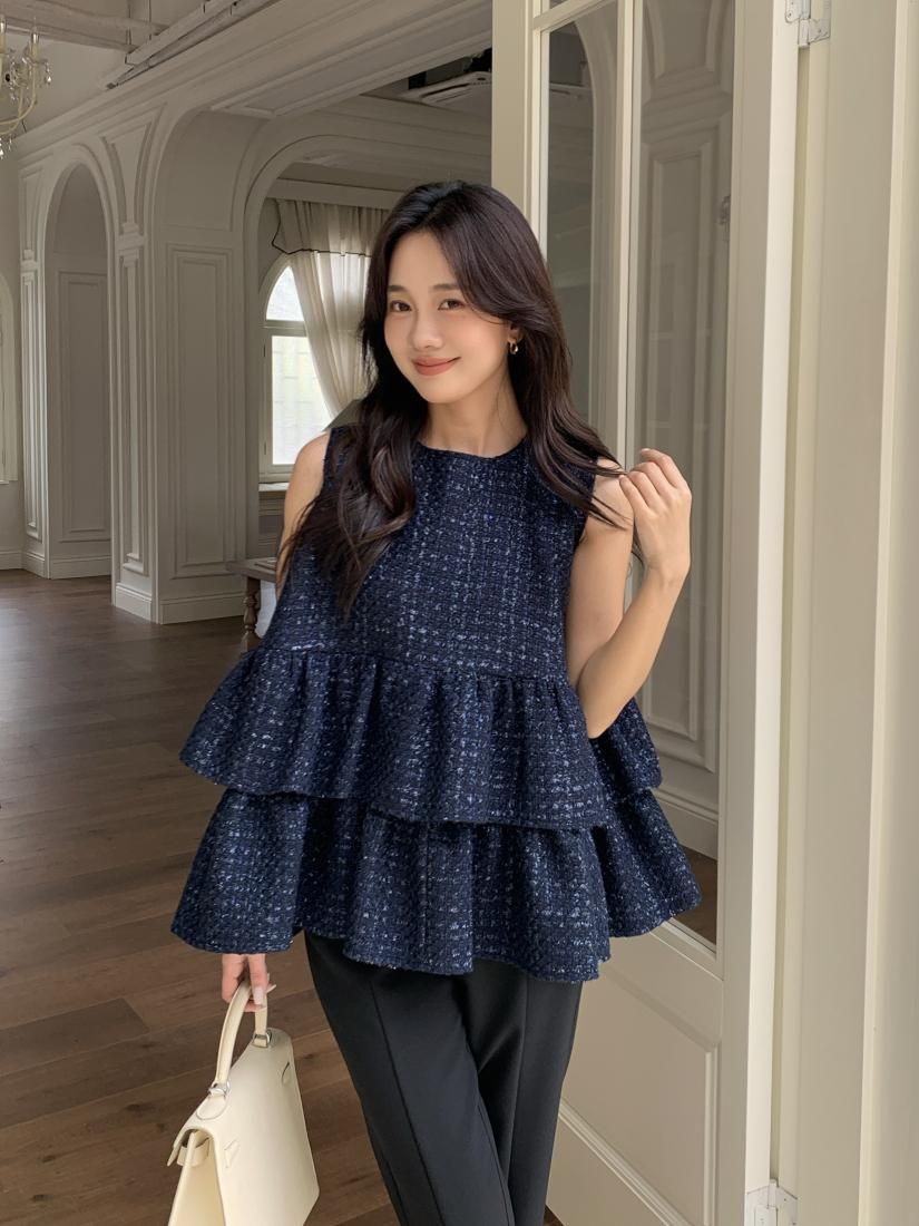 3WAY TWEED TRIPLE FRILL TOPS - BIRTHDAY BASH