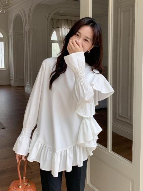 50% OFFASYMMETRY FRILL LONG TOPS<img class='new_mark_img2' src='https://img.shop-pro.jp/img/new/icons41.gif' style='border:none;display:inline;margin:0px;padding:0px;width:auto;' />