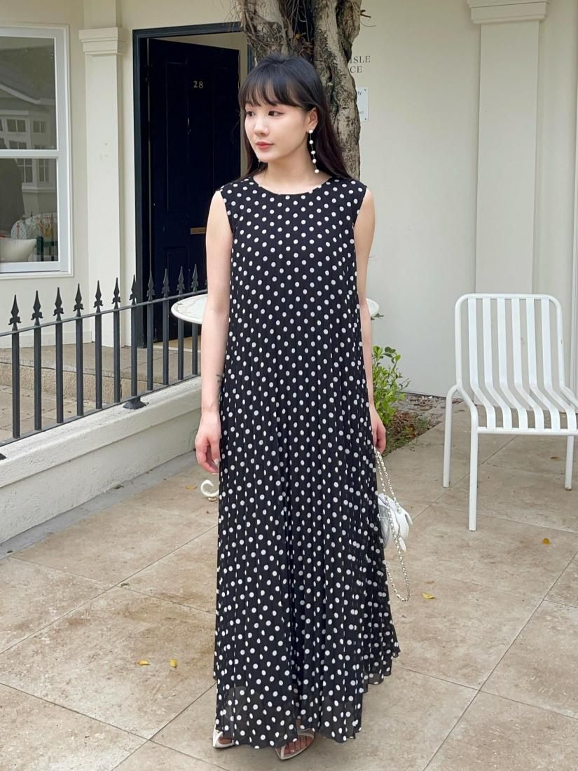 未使用　birthdaybash aimee dress MAISIE DOT SHEER PLEATS NS DRESS - BIRTHDAY BASH
