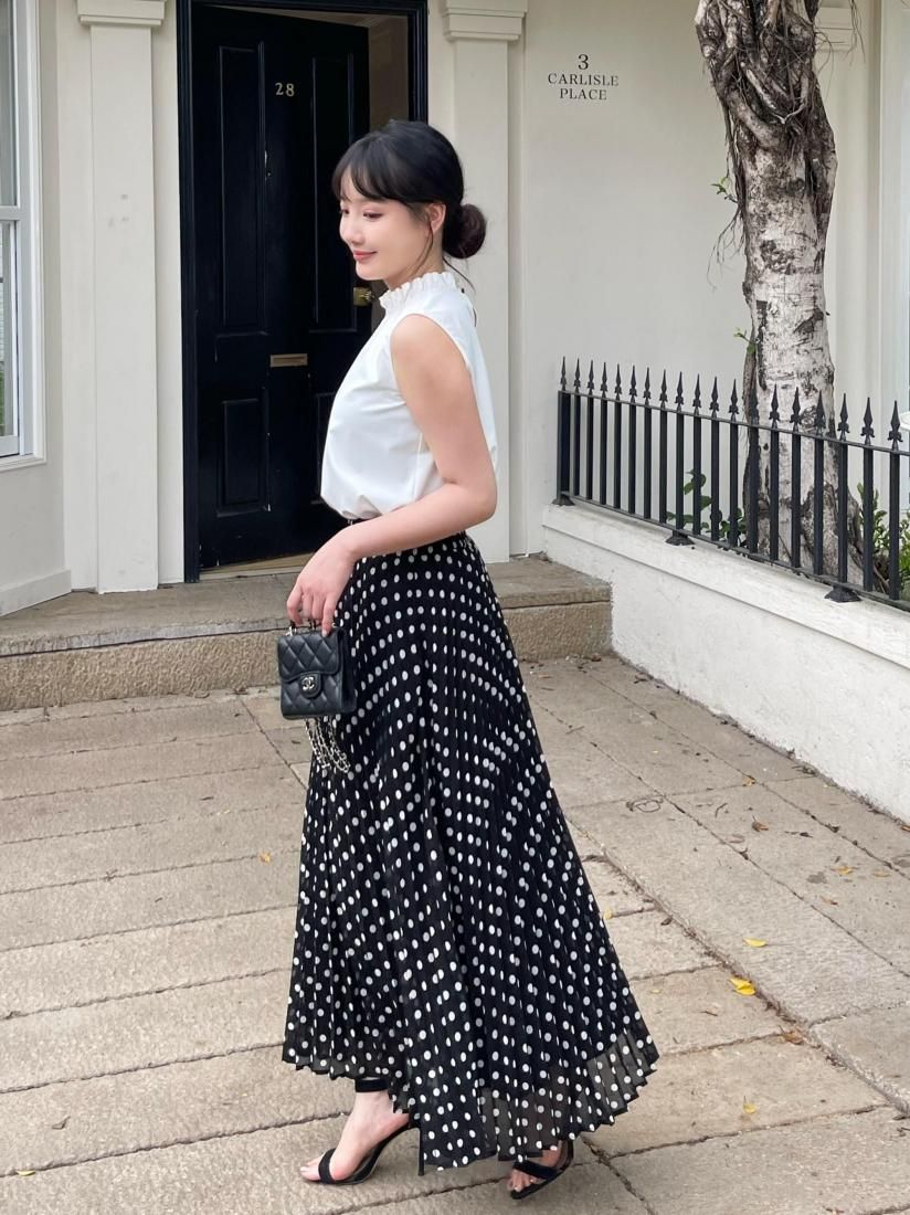 MAISIE DOT SHEER PLEATS SKIRT - BIRTHDAY BASH