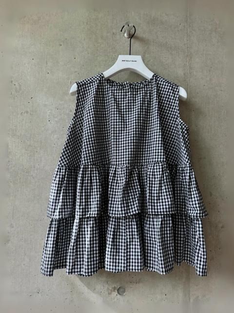 2WAY GINGHAM CHECK TRIPLE FRILL TOPS