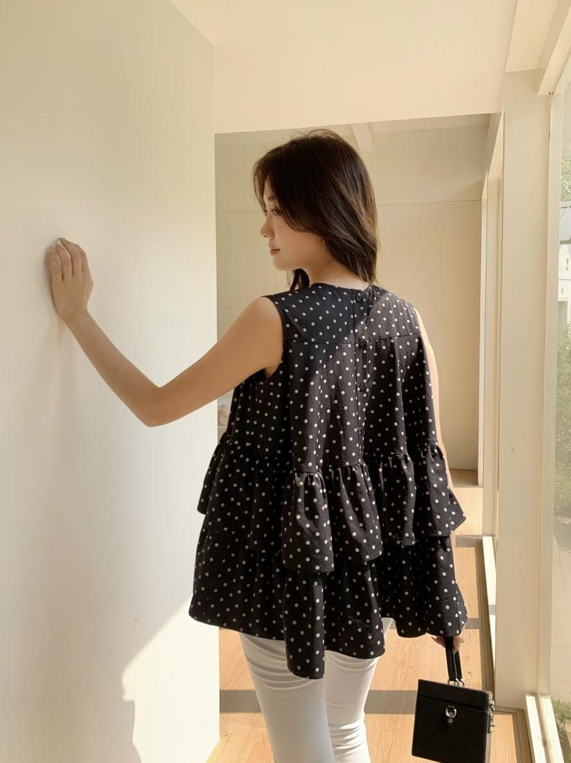 2WAY DOT TRIPLE FRILL TOPS - BIRTHDAY BASH