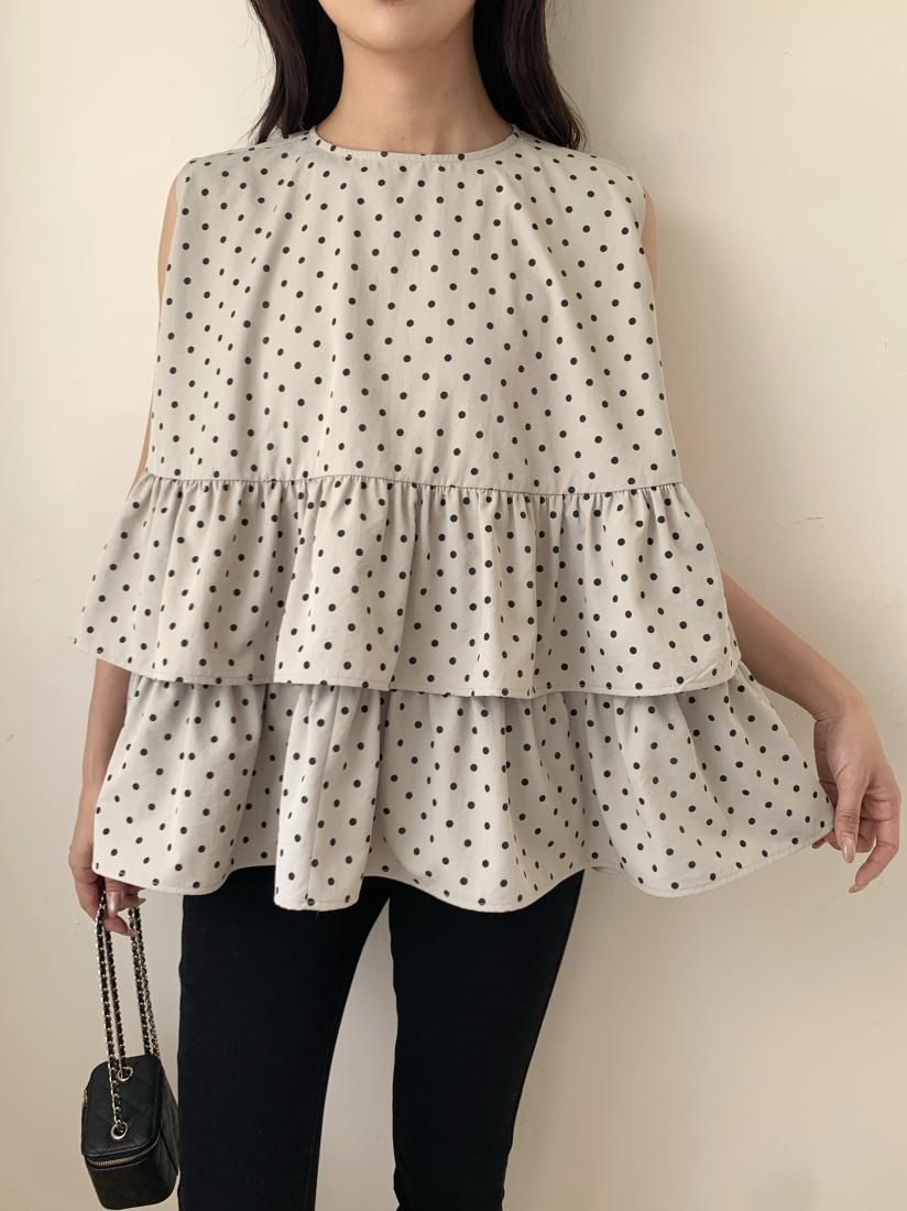 2WAY DOT TRIPLE FRILL TOPS - BIRTHDAY BASH