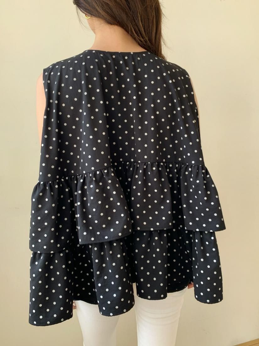 2WAY DOT TRIPLE FRILL TOPS - BIRTHDAY BASH