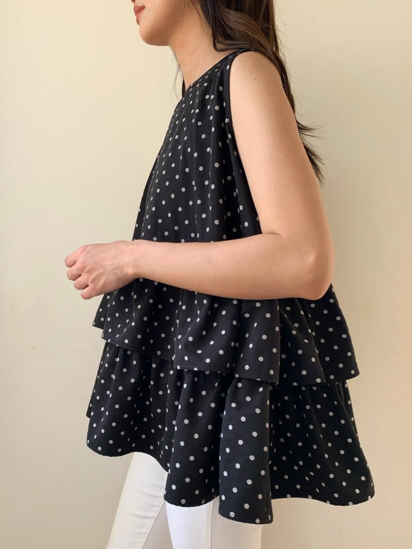 2WAY DOT TRIPLE FRILL TOPS - BIRTHDAY BASH