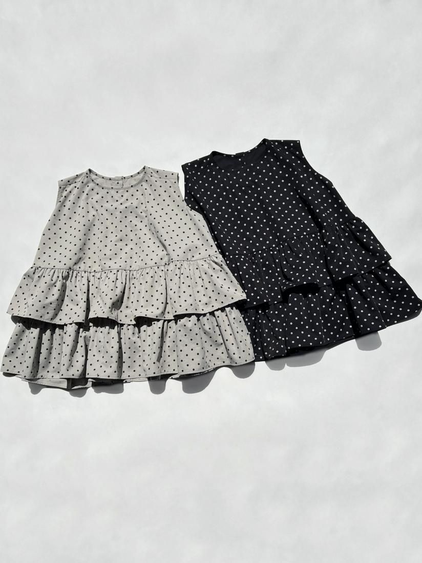 JACQUARD DOT TRIPLE FRILL TOPS - BIRTHDAY BASH