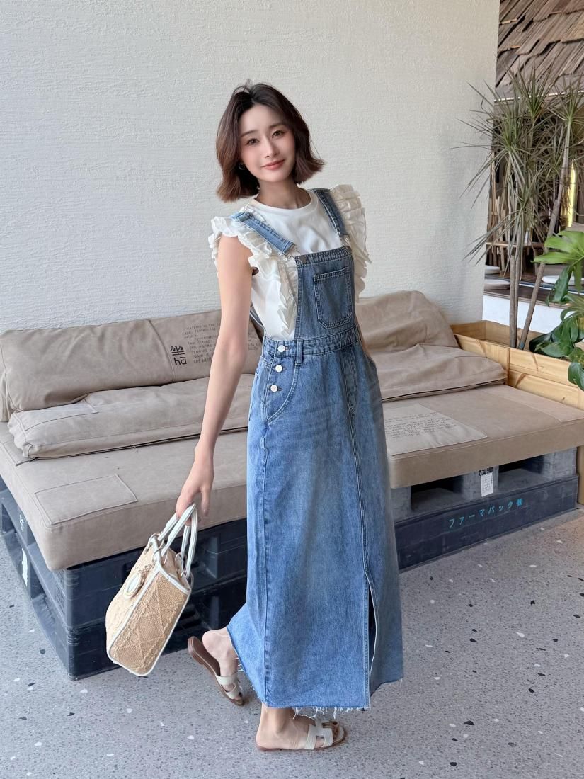 CUT OFF DENIM SALOPETTE SKIRT - BIRTHDAY BASH CUT OFF DENIM SALOPETTE SKIRT - BIRTHDAY BASH