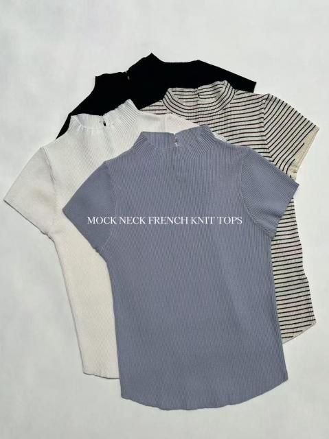 MOCK NECK FRENCH KNIT TOPS