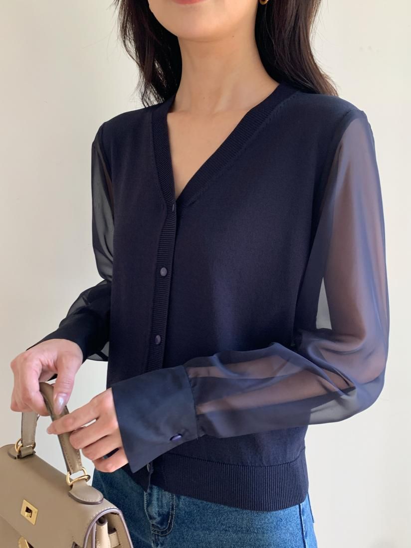 SHEER SLEEVE CARDIGAN - BIRTHDAY BASH SHEER SLEEVE CARDIGAN - BIRTHDAY BASH