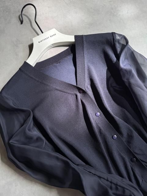SHEER SLEEVE CARDIGAN