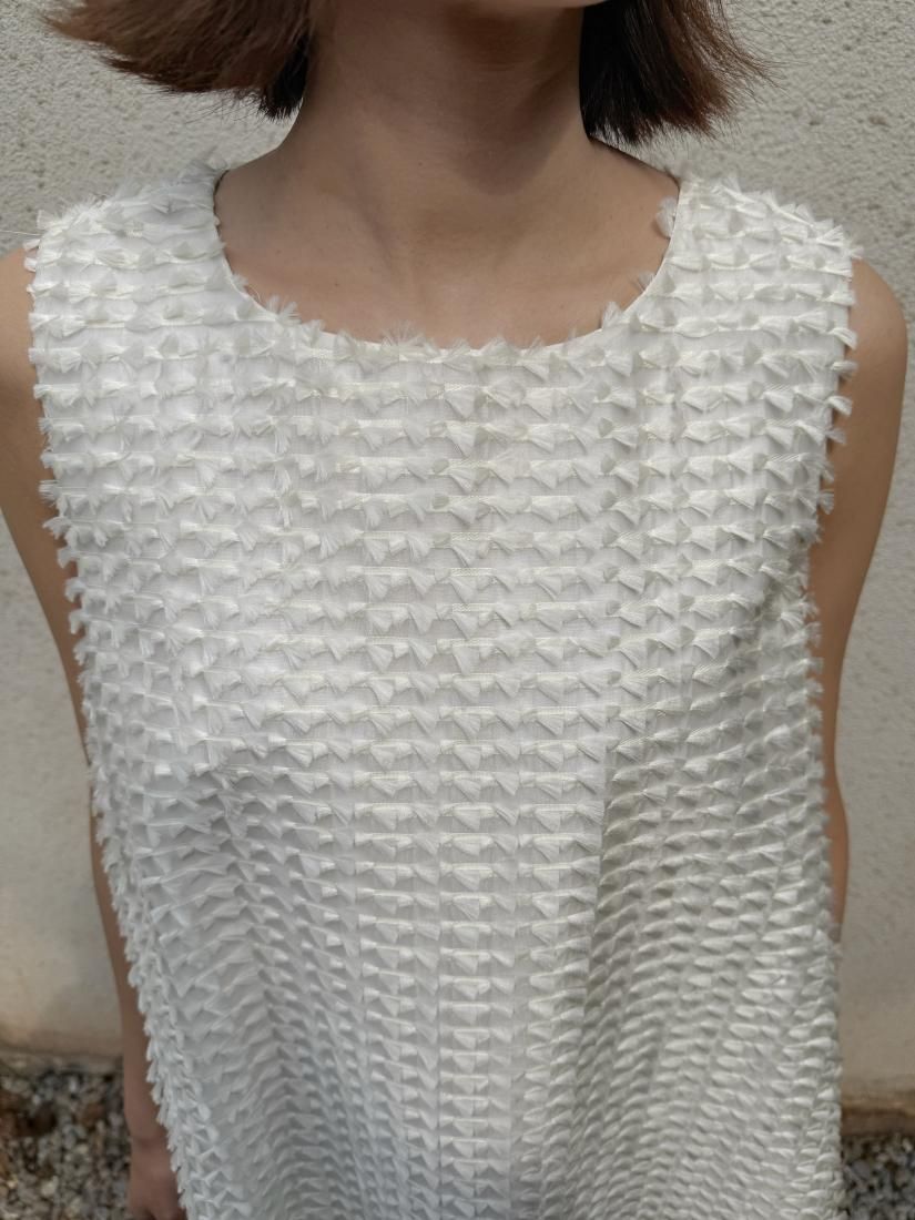 POPPY バルーンリボンベスト（オフホワイトデニム）　あさぎーにょ　ポピー POPPY バルーンリボンベスト（オフホワイトデニム） あさぎー