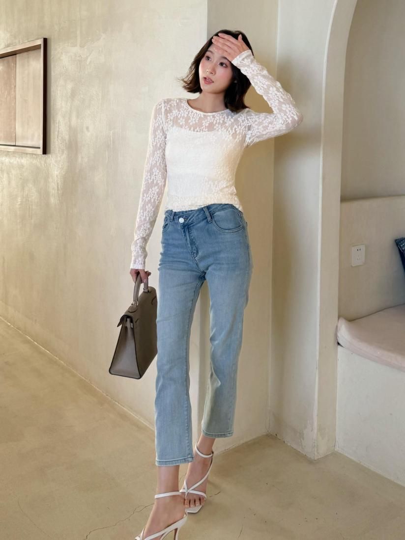 STRETCH CROPPED DECORATIVE DENIM - BIRTHDAY BASH