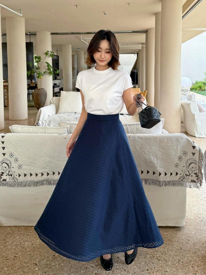SHEER CHECK FLARE SKIRT - BIRTHDAY BASH
