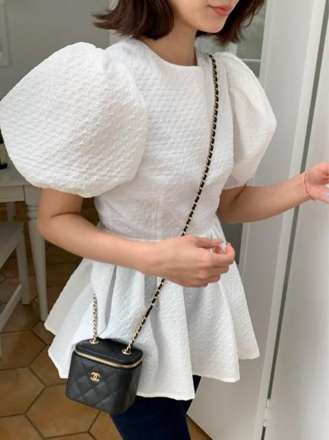 PEPLUM FRILL VOLUME PUFF TOPS