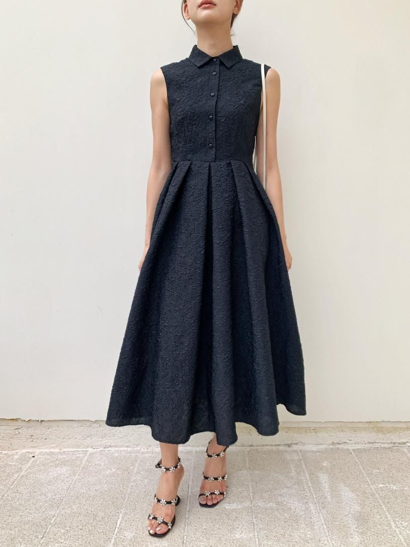 ワンピース NS JACQUARD HEPBURN DRESS BLUE NS JACQUARD HEPBURN DRESS - BIRTHDAY BASH