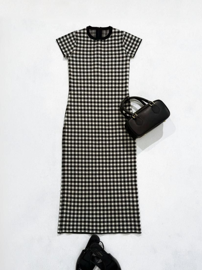 FRENCH SLEEVE HOUNDSTOOTH DRESS - BIRTHDAY BASH