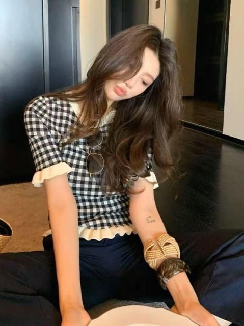 GINGHAM CHECK FRILL TOPS