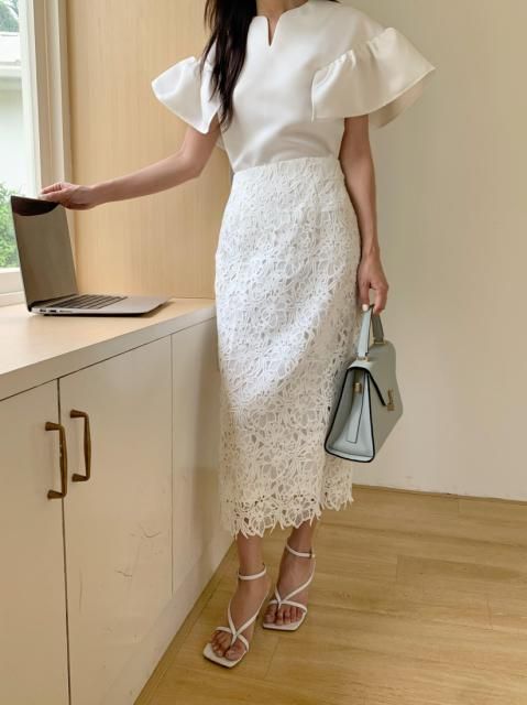 CHEMICAL LACE PENCIL SKIRT