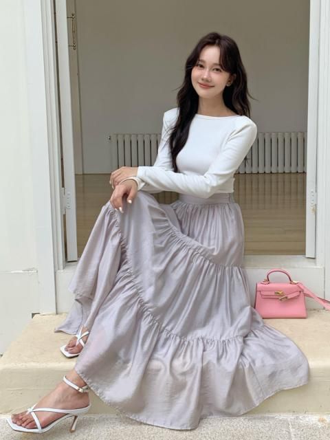 TENCEL TIERED SKIRT