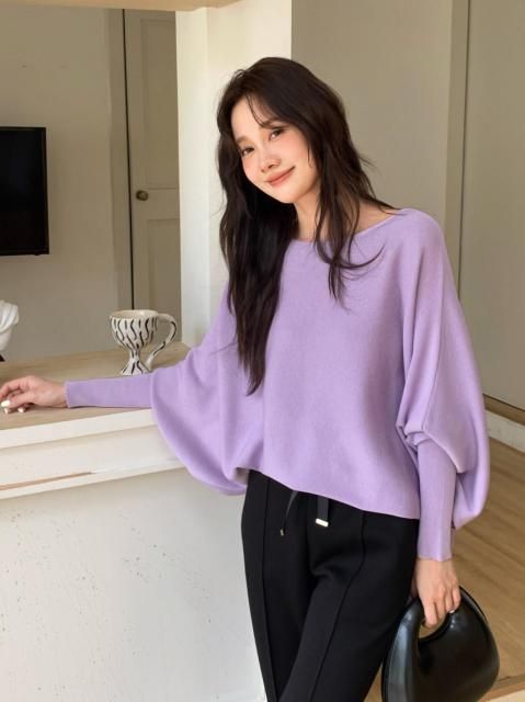 DOLMAN SLEEVE KNIT TOPS