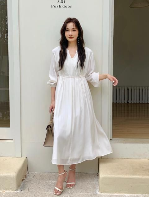 RX SKIPPER NECK MIDI DRESS