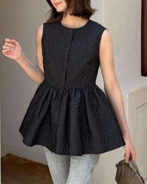 JACQUARD PEPLUM TOPS