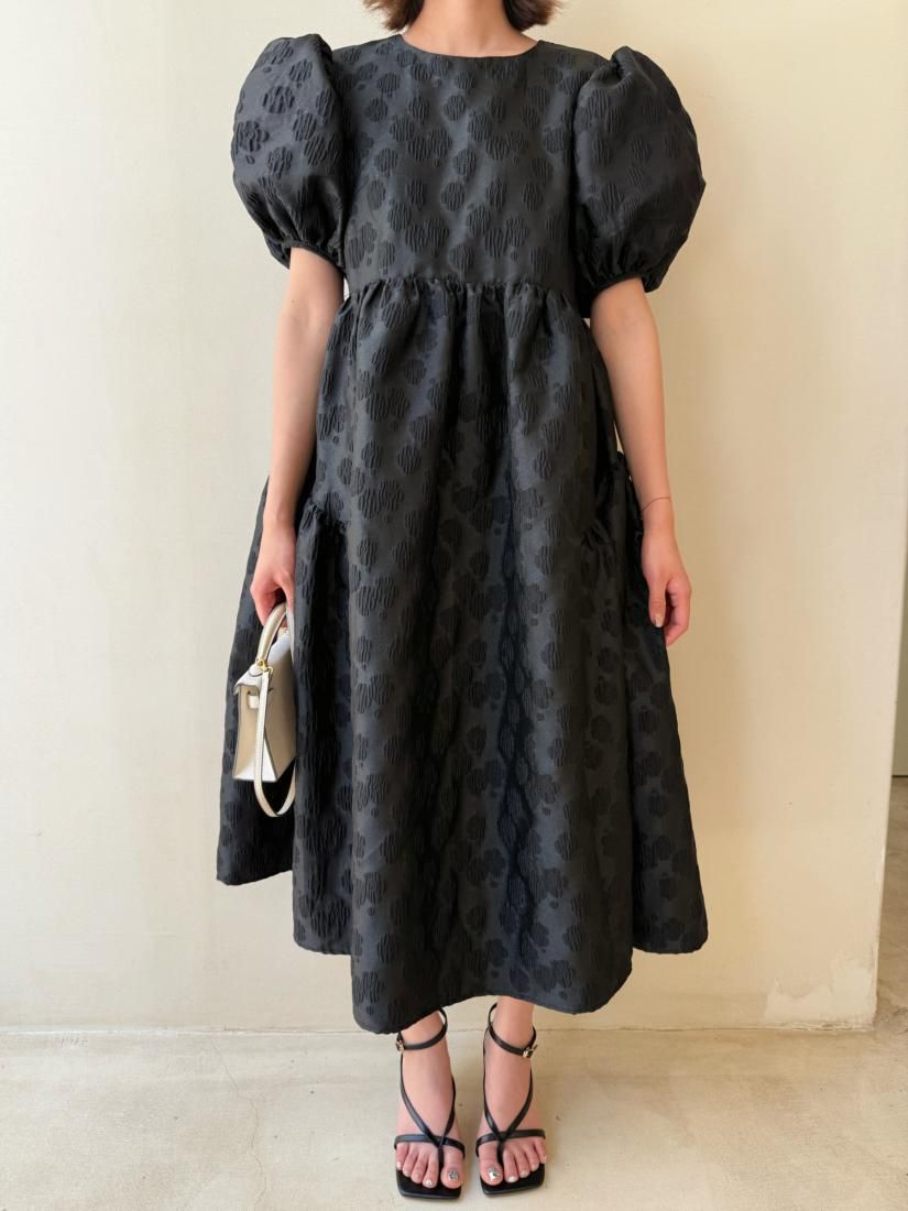 【★安心の定価販売★】 FLOWER JACQUARD BASH BIRTHDAY - DRESS RIBBON PUFF ワンピース
