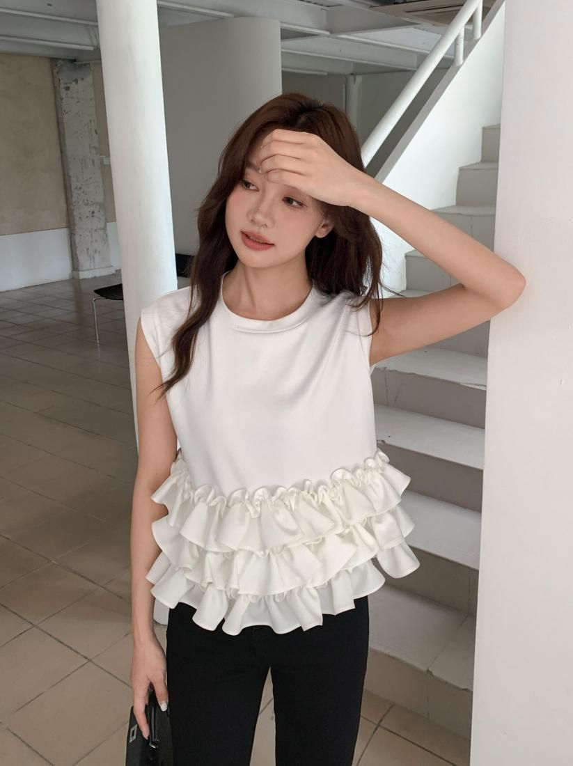 トップス sand storm tulle bare tops meltthelady FRILL HEM NS TOPS - BIRTHDAY BASH