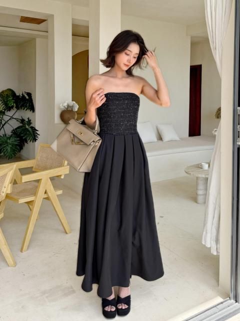 TWEED DOCKING BARE DRESS