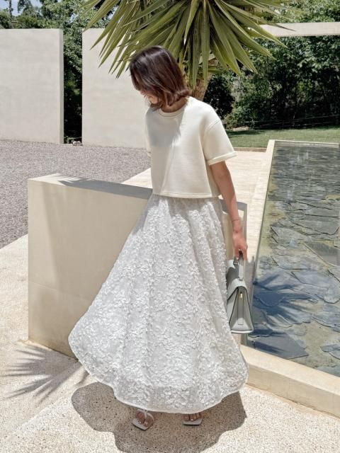 FLOWER JACQUARD FLARE SKIRT