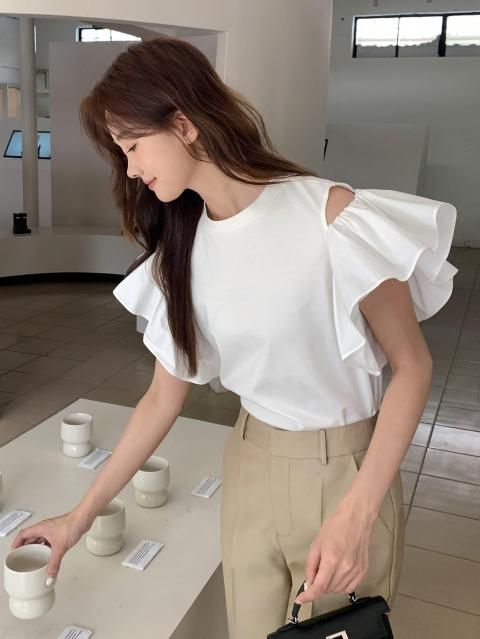 ASYMMETRY SC FRILL TOPS