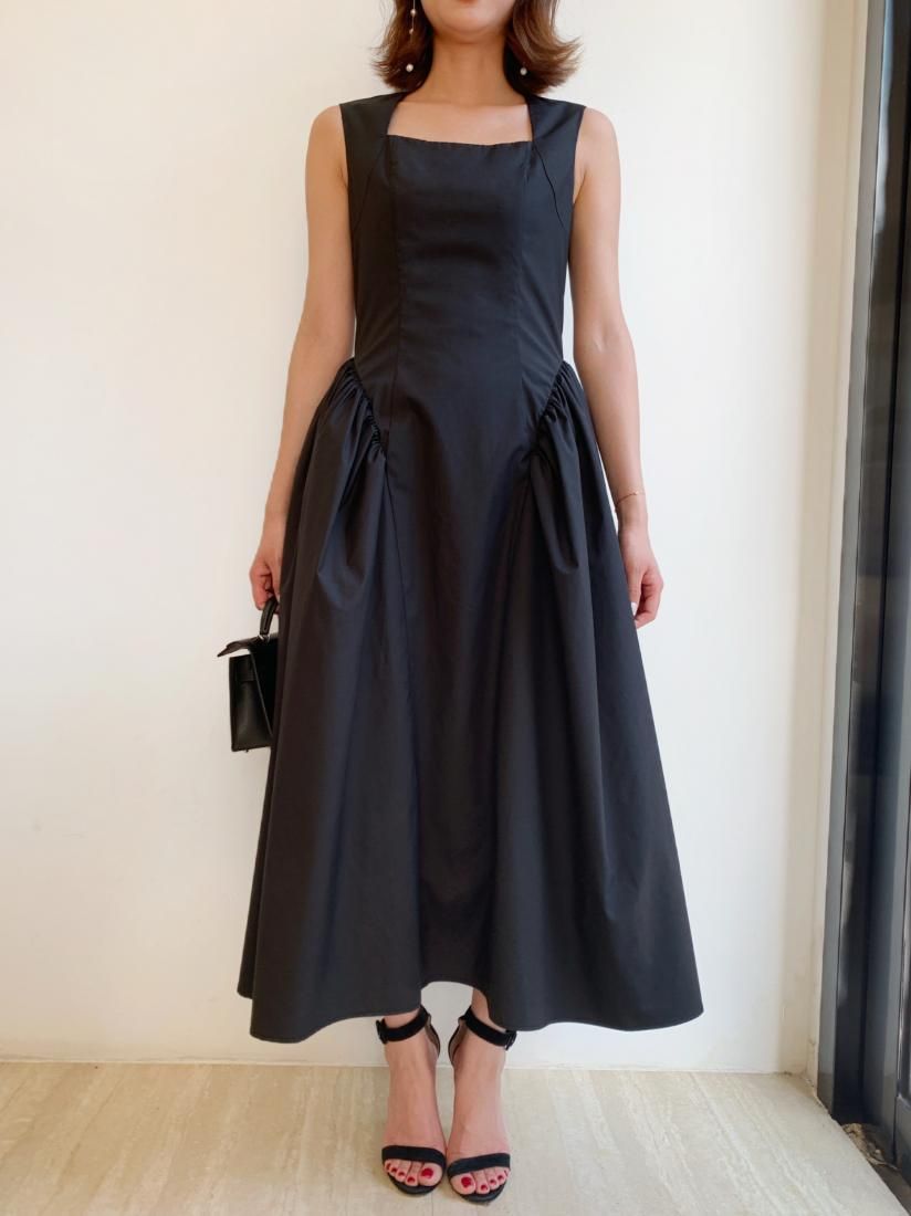 BirthdayBash Gather Flare Dress 黒　L JASPER GATHER FLARE DRESS - BIRTHDAY BASH