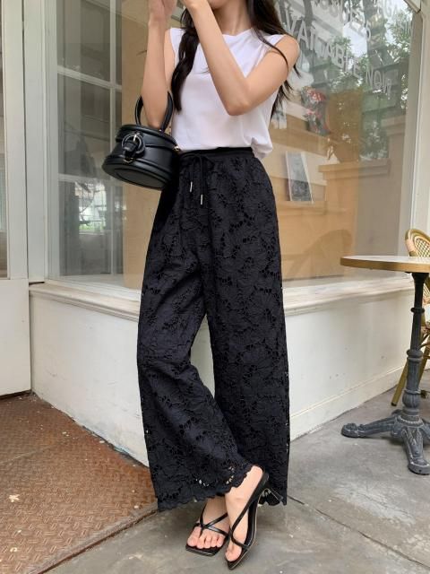 CHEMICAL LACE STRAIGHT PANTS