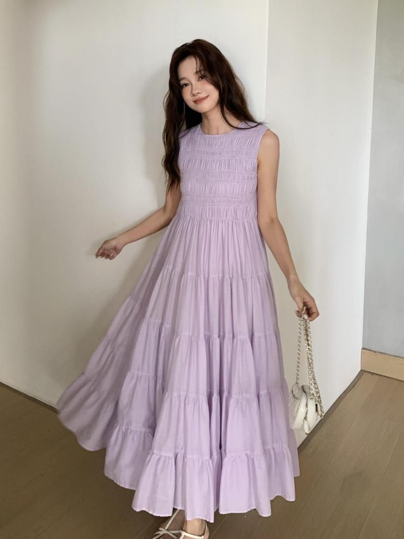 SHIRRING TIERED DRESS - BIRTHDAY BASH