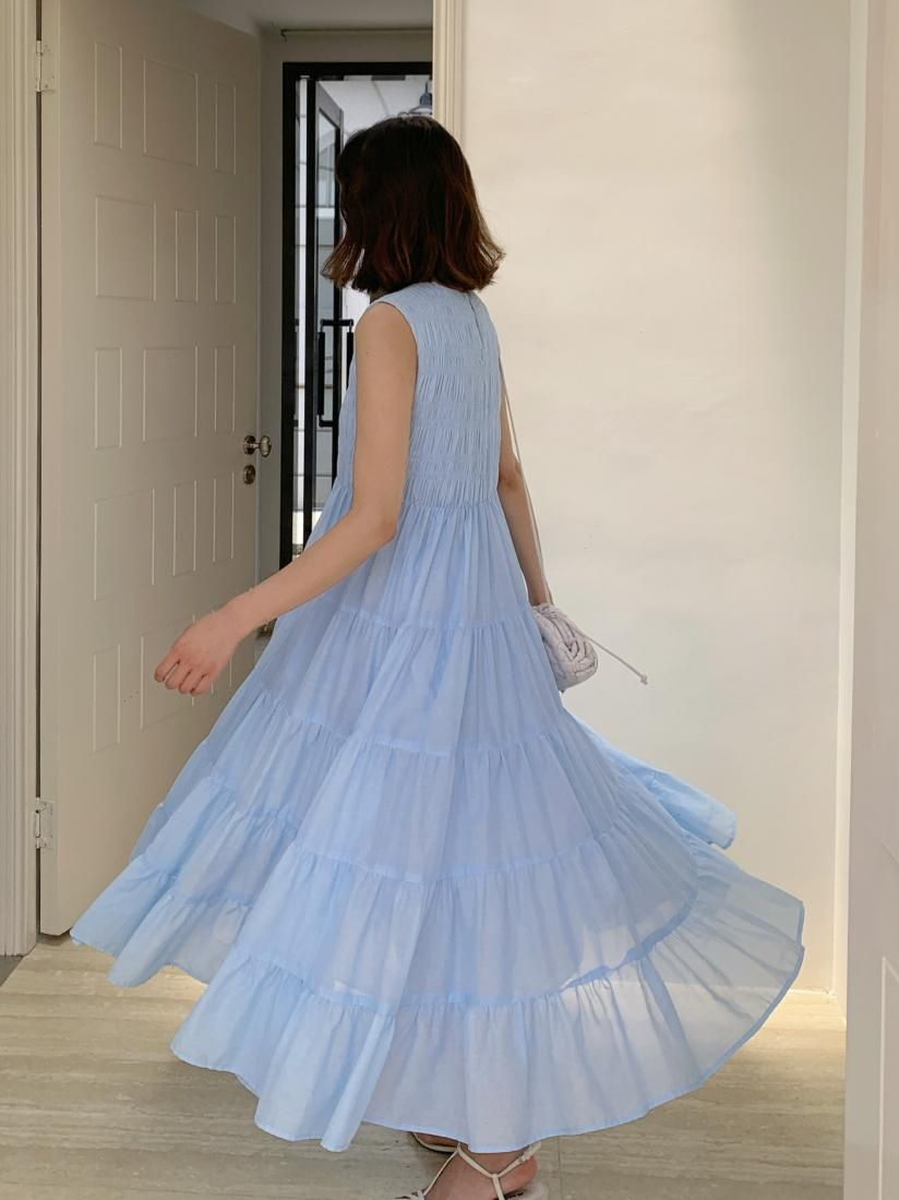 SHIRRING TIERED DRESS - BIRTHDAY BASH