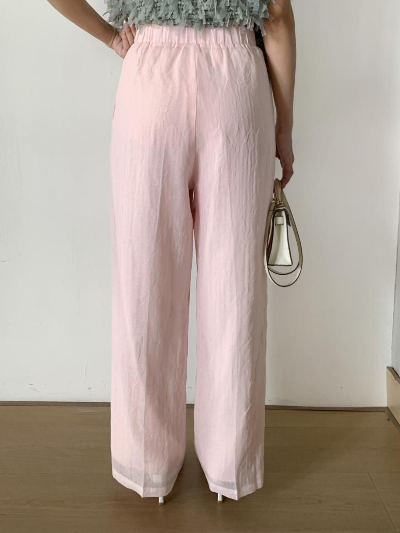 SHEER STRAIGHT TUCK PANTS - BIRTHDAY BASH