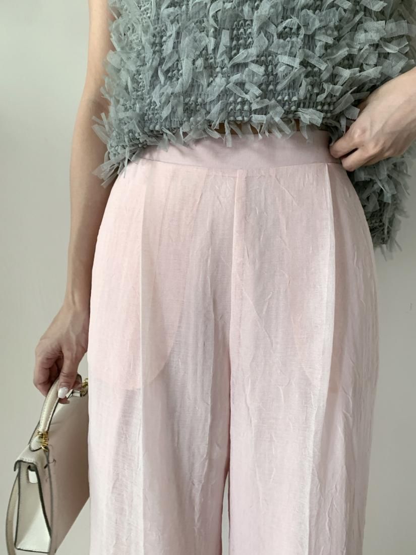 SHEER STRAIGHT TUCK PANTS - BIRTHDAY BASH