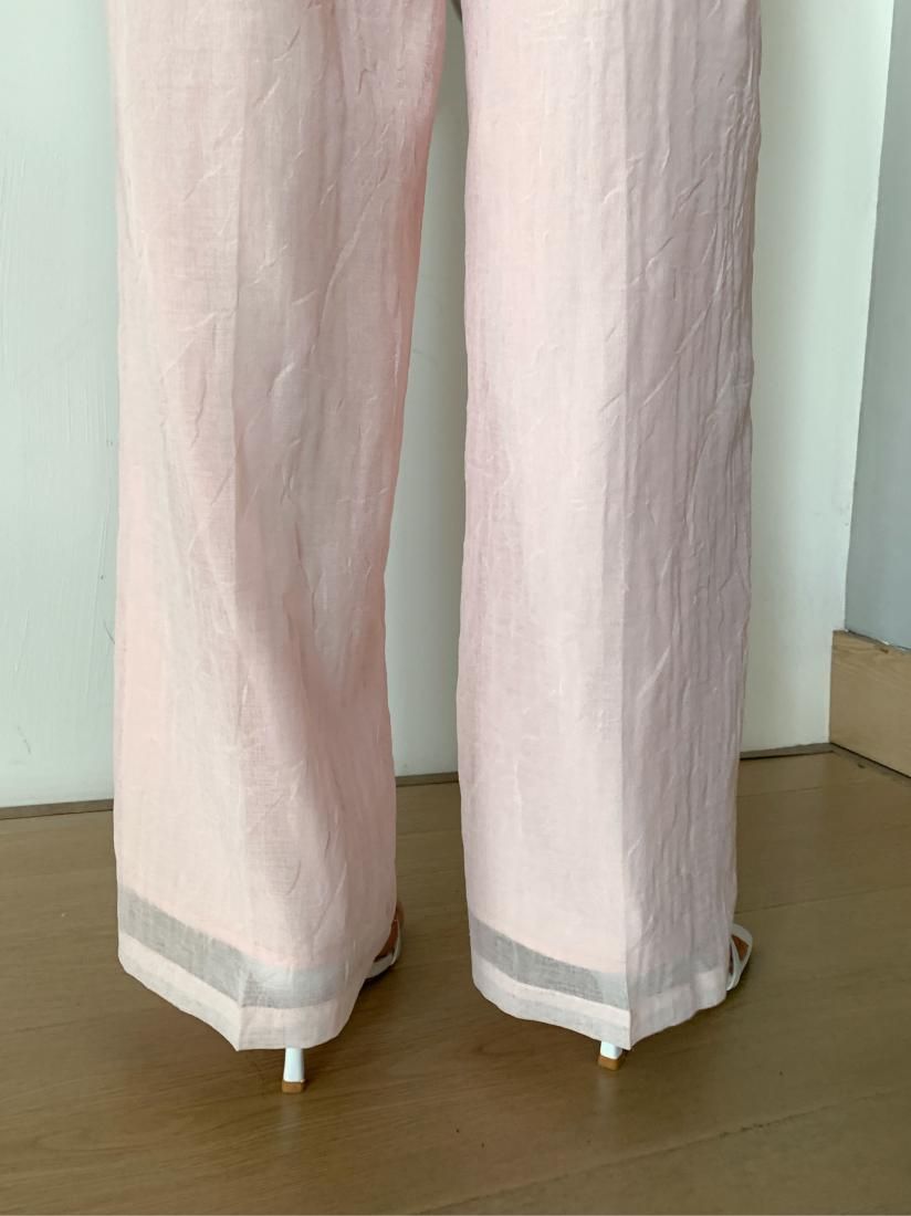 SHEER STRAIGHT TUCK PANTS - BIRTHDAY BASH