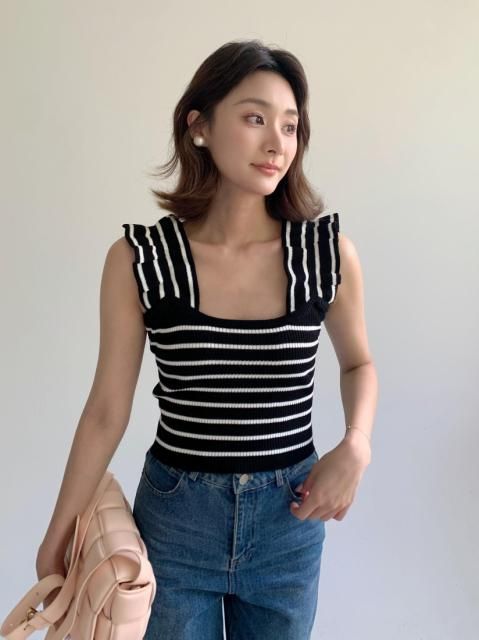 FRILL SHOULDER KNIT CAMISOLE
