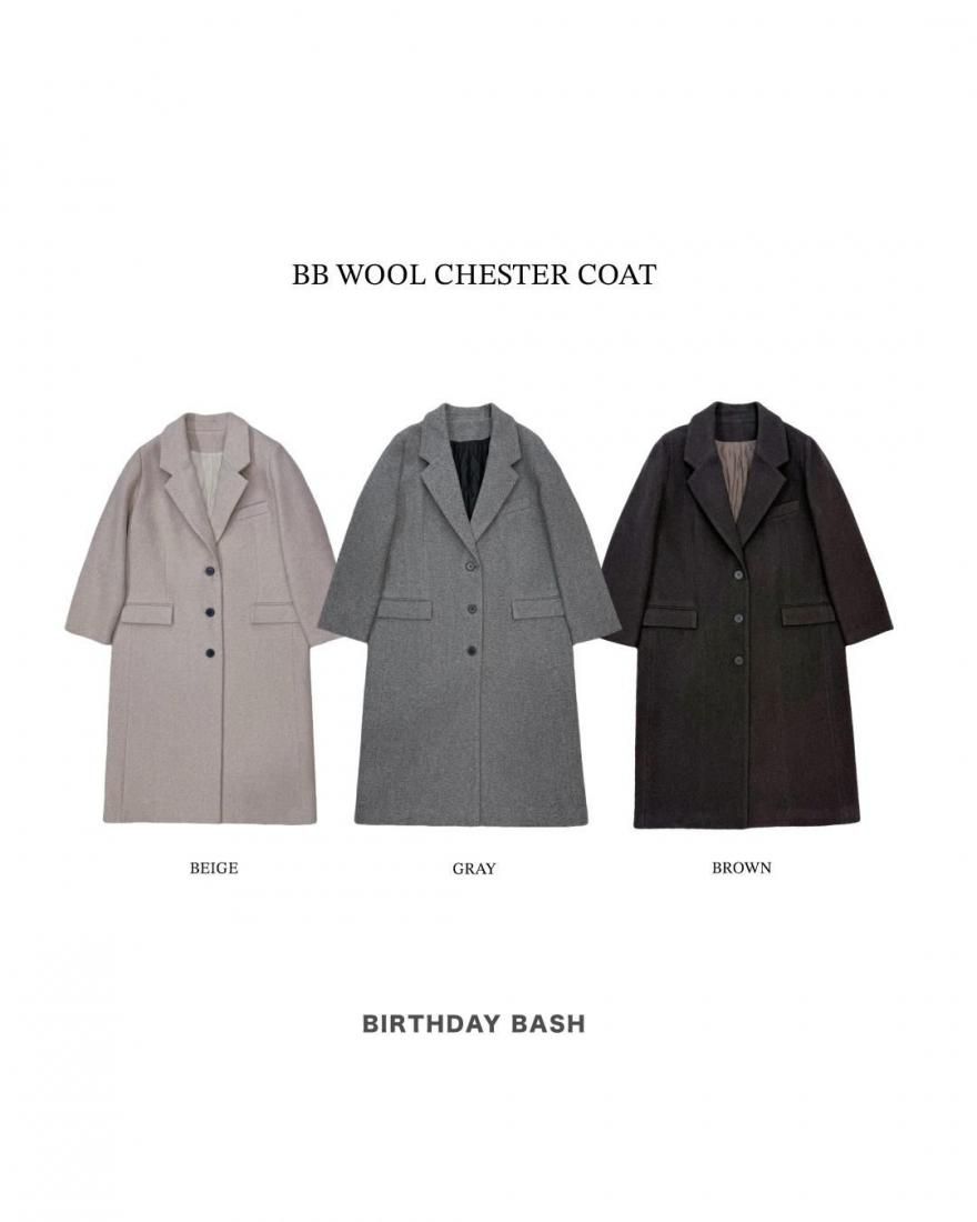 PRE ORDER】BB WOOL CHESTER COAT - BIRTHDAY BASH
