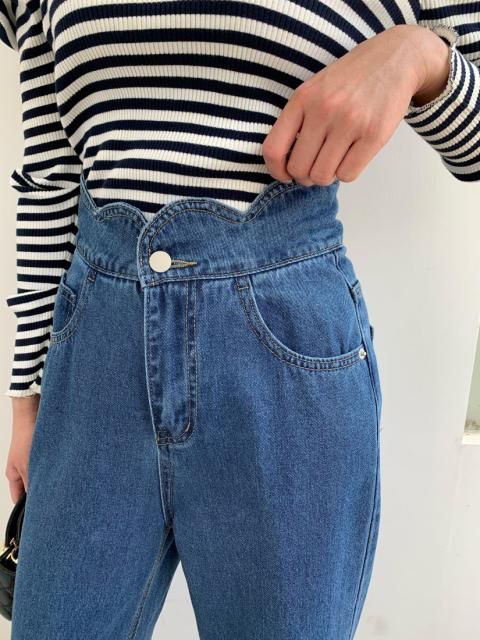 SCALLOPED SEMI WIDE DENIM
