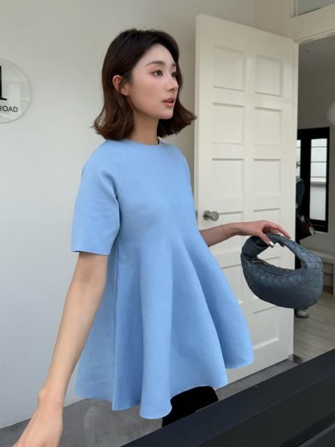 SUMMER KNIT PEPLUM TOPS
